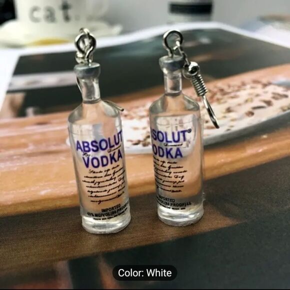 Absolute vodka earrings dangle women's New d88 - Picture 1 of 3